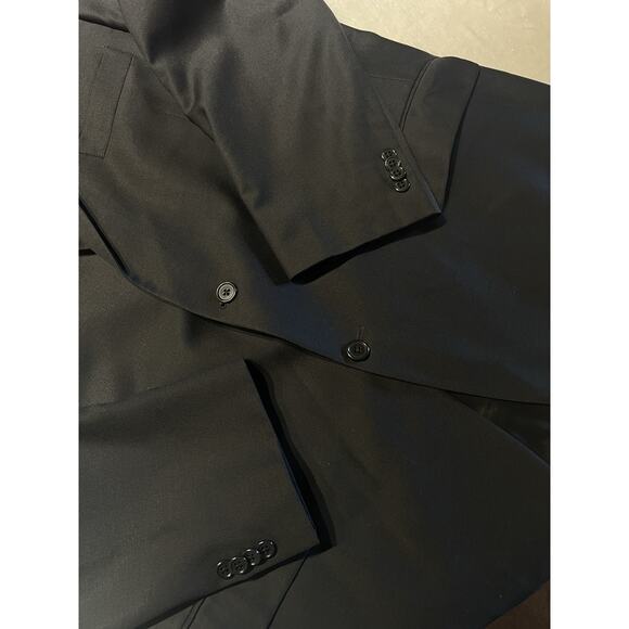 Hart Schaffner Marx 48R 41x30 Solid Black Suit USA - Picture 6 of 16